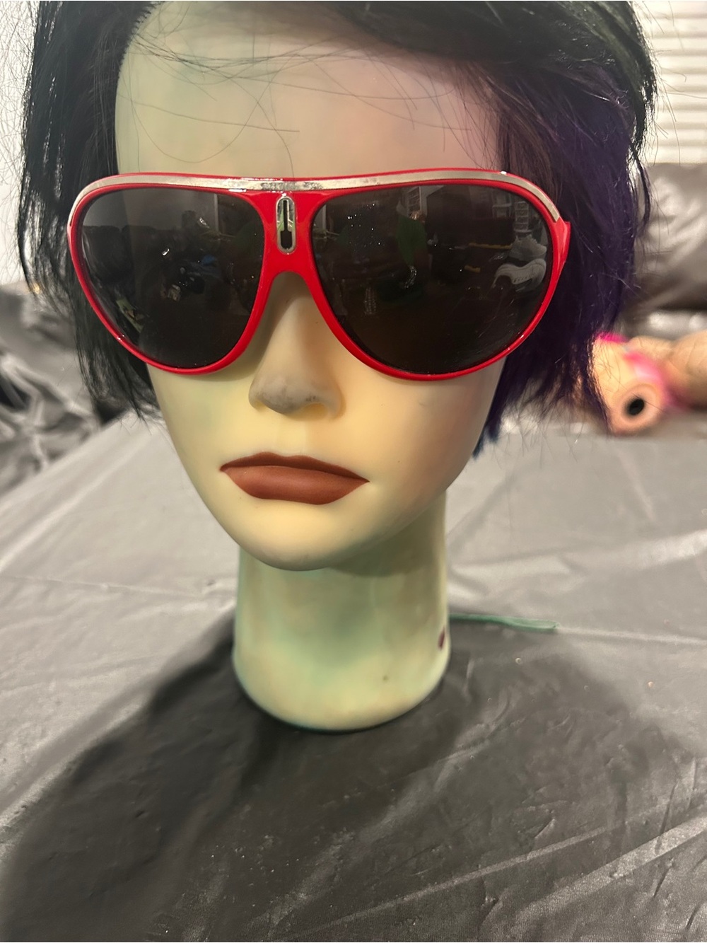 Red Frame Women's Oversized Aviator Sunglasses